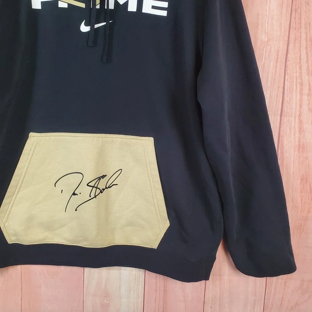 Nike Mens Hoodie Large Black Drawstring Long Sleeve Deion Sanders Pullover